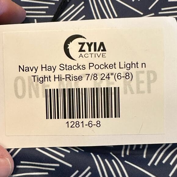 Zyia Active Navy Haystack Light N Tight High Rise 7/8 Leggings 24” Inseam NWT - Picture 5 of 6